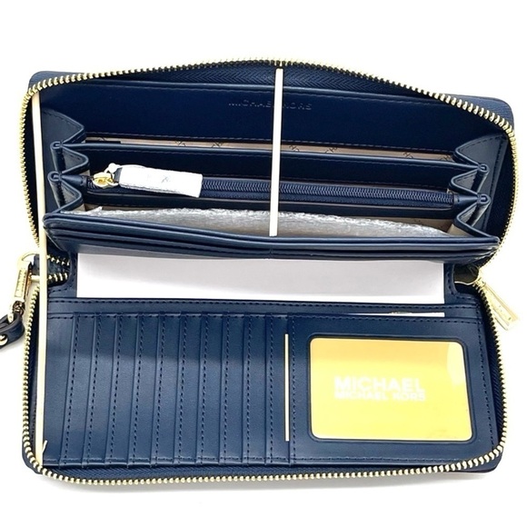 Michael Kors Large Continental Wallet Wristlet Navy Blue (NWT) - Picture 6 of 7